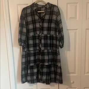 Mlle Gabrielle Monochrome Plaid Dress